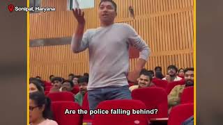 Buying ganja as easy as getting toffee student tells police official at Haryana event video viral [upl. by Cirone]