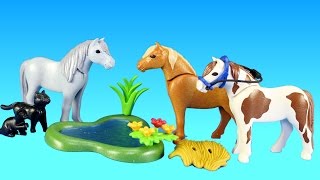 Playmobil Country Pony Farm Animals Building Set Toy Build Review [upl. by Rinaldo]