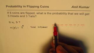 Probability of Exactly 5 Heads in 8 Coins Flip [upl. by Pulsifer70]