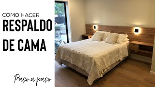 Como hacer Respaldo de Cama con Veladores Flotante en Melamina [upl. by Atte]