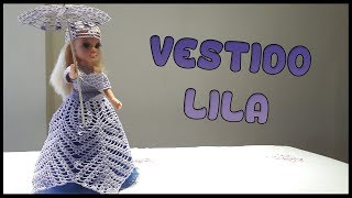 Vestido Lila a crochet para Muñeca Nancy [upl. by Morocco797]