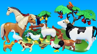 Playmobil Orchard Harvest and Small Pond with Farm Animals Building Set Build Review For Children [upl. by Tibbitts856]