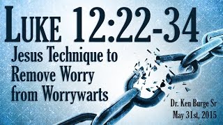 Jesus Technique to Remove Worry from Worrywarts  Luke 122234 [upl. by Stefanie315]