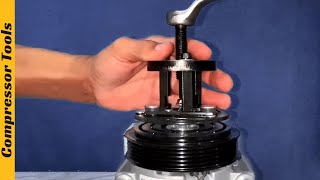 HOW TO Use Clutch Hub Removal TOOL of Car AC Compressor on CVC [upl. by Brownley]