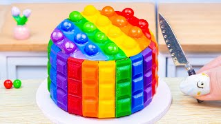 Amazing Miniature Rainbow Chocolate Cake Decorating 🌈 Rainbow KitKat Cake Recipes By Baking Yummy [upl. by Pasia]