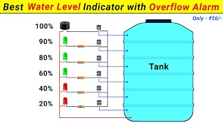 How to make Water Level Indicator with Overflow Alarm  Science Project  SKR Electronics Lab [upl. by Analos]