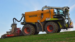 2019  CLAAS XERION 4000 Saddletrac  GÜLLE EINSATZ EXTREM  2x FENDT VARIO 822  820 [upl. by Mundt]