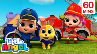 Community helpers  Policeman Song  MORE  Little Angel Kids Songs amp Nursery Rhymes [upl. by Ribaudo]