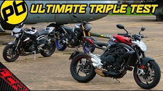 Street Triple RS  MT09 SP  Brutale 800 RR  Ultimate Shootout [upl. by Burrus991]