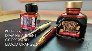 Diamine Ancient Copper and Blood Orange Ink Comparison [upl. by Narut]