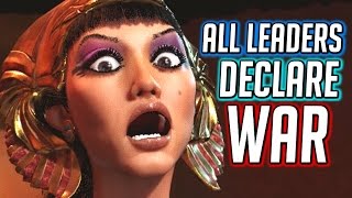 Civilization 6 🌟 All Leaders Declare War on You Cutscenes [upl. by Donough]