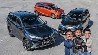 DRIVEN 2019 Perodua Aruz SUV vs Honda BRV vs Toyota Sienta  Malaysian review [upl. by Berlin671]