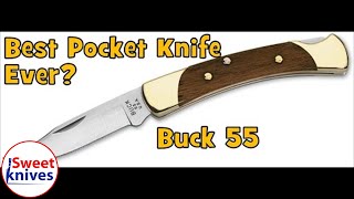 53 Buck Knives 055 55 Pocket Folding Knife Review  MADE IN THE USA [upl. by Geneva674]