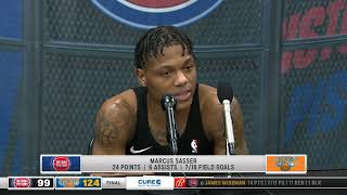 Marcus Sasser PostGame Interview  Detroit Pistons vs New York Knicks [upl. by Guria]