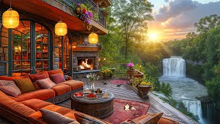 Gentle Spring Atmosphere with Cozy Porch Ambience 🌺 Relaxing Jazz Instrumental Music for Study Work [upl. by Aivekahs345]