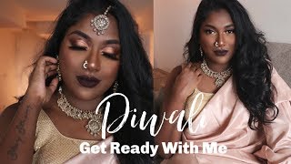 INDIAN  TAMIL GRWM  DIWALI MAKEUP AND OUTFIT [upl. by Akehsat]