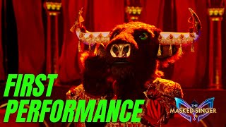 Bull Performs Britney Spears’ “Circus”  Masked Singer Season 6 [upl. by Quiteris]