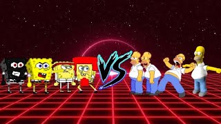 KOF MUGEN Team Spongebob VS Team Homer Simpson [upl. by Oremo638]