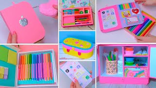 Cardboard  Colored Paper 🌟 6 amazing organizers amp pencil cases Ideas [upl. by Hewet197]