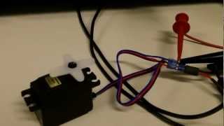 Testing a RC Servo motor  with an oscilloscope DC power supply function generator [upl. by Amand]