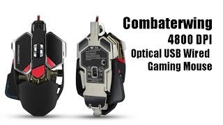 Combaterwing 4800 DPI Optical USB Wired Professional Gaming Mouse Review [upl. by Baillie]