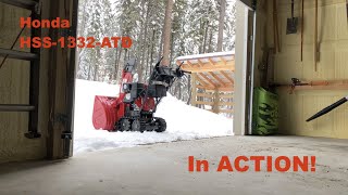 Honda HSS1332ATD snowblower makes quick work of 9quot of Montana snow [upl. by Aihsak]