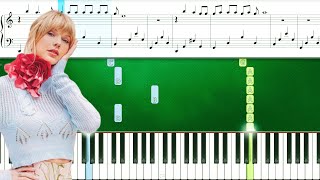 Taylor Swift  tolerate it Piano Tutorial With Sheets  Piano Instrumental  Piano Karaoke [upl. by Laurianne]