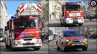 Genève Convoi Pompiers pour Alarme Automatique [upl. by Asinet]