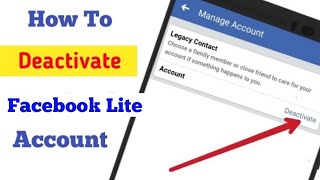 How to Deactivate Facebook Account with Facebook Lite App  DEACTIVATE FACEBOOK LITE ACCOUNT [upl. by Yllah]