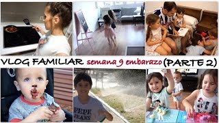 VLOG FAMILIAR Parte 2 semana 9 embarazo gemelar  Chocolate pasión y correr bajo chorros de riego [upl. by Ginny]