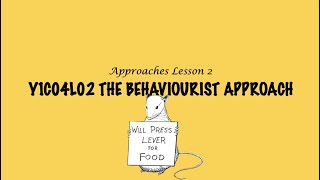 ALevel Psychology AQA Approaches  The Behaviourist Approach [upl. by Aneger]