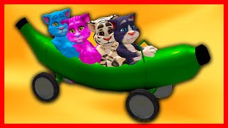 COLORS TALKING TOM amp BANANA CARS COLORS DANCE PARTY NURSERY RHYMES [upl. by Ecitnerp413]