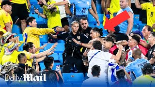 Moment Darwin Núñez confronts fans in stands after Uruguays Copa America defeat to Colombia [upl. by Helen946]