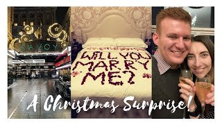 A CHRISTMAS SURPRISE Were engaged Proposal at The Savoy London [upl. by Anyrtak]