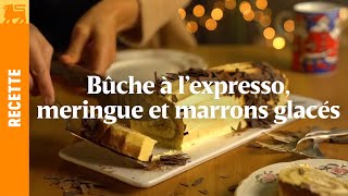 Bûche à l’expresso meringue et marrons glacés [upl. by Rehtul]