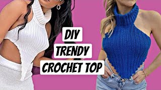 Crochet Halter Top  Beginner Friendly Crochet Tutorial  Pattern [upl. by Nnaear]