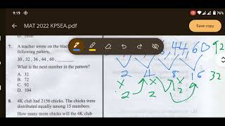 KPSEA maths 2022 answers [upl. by Otrebilif]