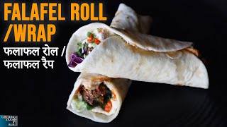 Falafel Roll  Lebanese Falafel Wrap  Vegan Middle Eastern recipe  Saucy amp Crispy Wrap [upl. by Kuehnel]