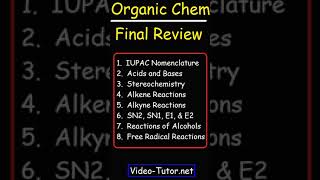 Organic Chemistry 1 Final Exam Review [upl. by Zaneski686]