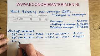 Box 3 Vermogensrendementsheffing van 2021 berekenen economiematerialen [upl. by Alroy47]