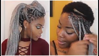 Box Braids On Extremely Short 4C Hair Waist length  styles [upl. by Herrmann]