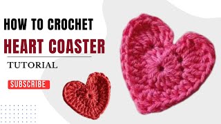 How Amazing 🥰Crochet Heart Coaster For Beginners 2024 [upl. by Joette]