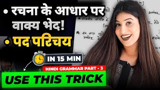 Pad Parichay और Rachna ke aadhar par vakya bhed🔥 Grammar Class 10✅ Super trick  PYQs [upl. by Attenreb]