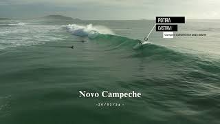 4k Drone Video  Surf na Praia do Novo Campeche  FloripaSC  20022024  Atleta POTIRA CASTAMAN [upl. by Baillie]