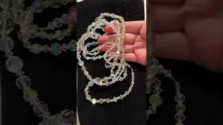 Flapper length Vintage Glass AB necklace 325” at the drop sale livestream [upl. by Karry938]