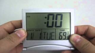 LCD Alarm Clock and Calendar with Indoor Temperature Display Meritline 265318 [upl. by Intruoc]