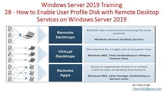 Windows Server 2019 Training 28  How to Enable User Profile Disk with RDS Remote Desktop Services [upl. by Letnohs]