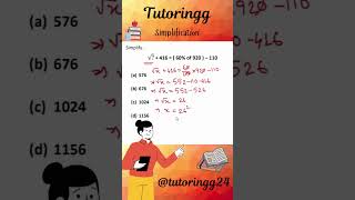 Simplification  tutoringg24 maths shortsfeed shortvideo youtubeshorts mathstricks ssc [upl. by Botzow707]