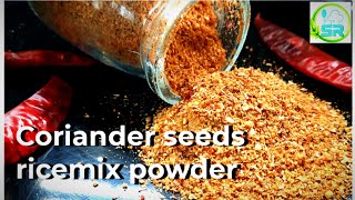 coriander seeds rice mix powder  dhania rice mix powder  மல்லி பொடி  side dish podi for idlidosa [upl. by Gauthier]