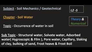 SOIL L2  5  Soil Water  Occurrence of water in soil  GATE  ESE  SSC JE [upl. by Cyna]